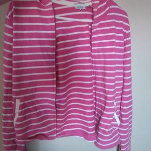 Pink and white hooded izod jacket